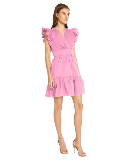 DONNA MORGAN FOR MAGGY Pink Ruffle Sleeve Minidress