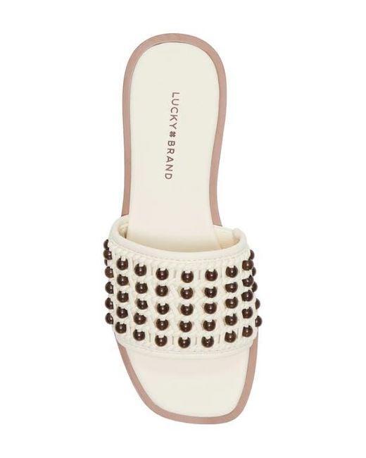Lucky Brand White Gidya Slide Sandal