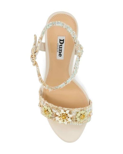 Dune Natural Mention Ankle Strap Sandal