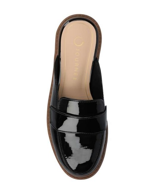 Journee Collection Black Miycah Lug Sole Platform Mule