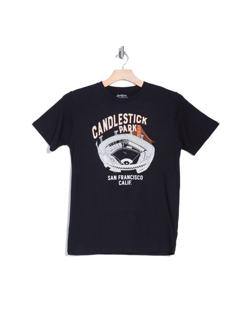 American Needle Black Candlestick Park Cotton Graphic T-shirt for men