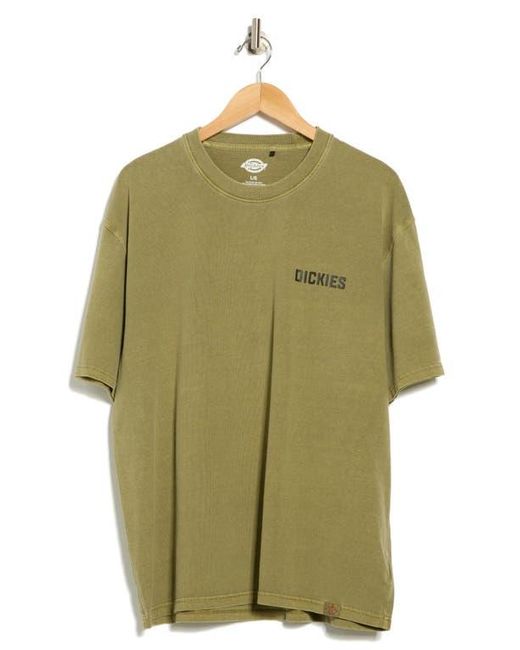 Dickies Green High Flying Workwear Cotton Graphic T-Shirt for men