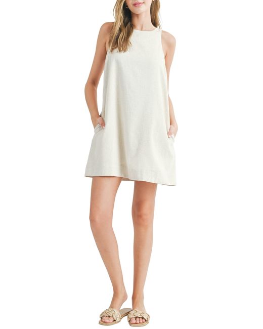 Lush Natural Linen Blend A-line Dress