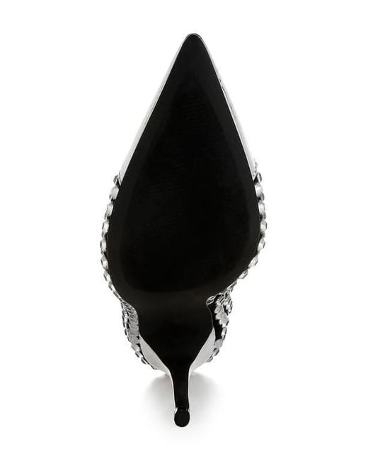 LONDON RAG Black Super Fan Diamante Embellished Pump