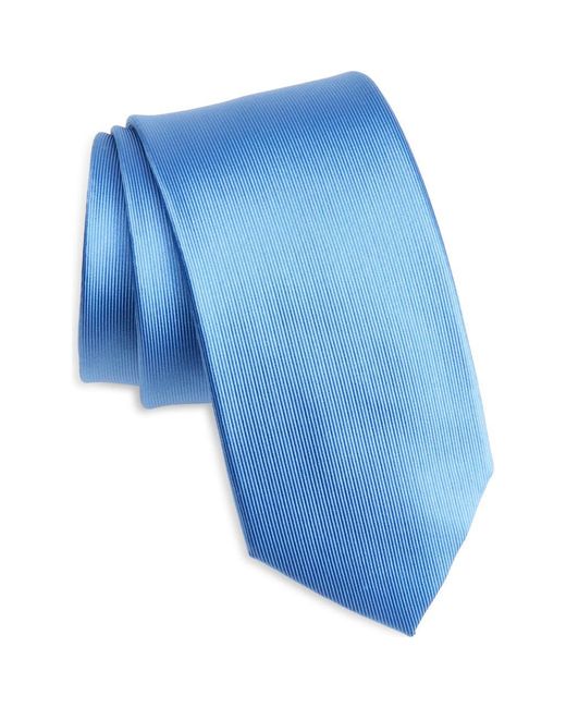 Duchamp Blue Solid Silk Tie for men