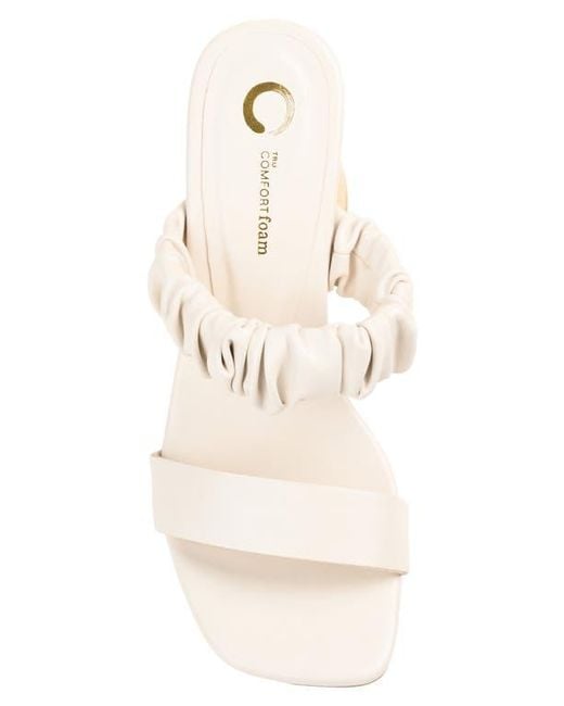Journee Collection Natural Open Square-Toe Block Heel