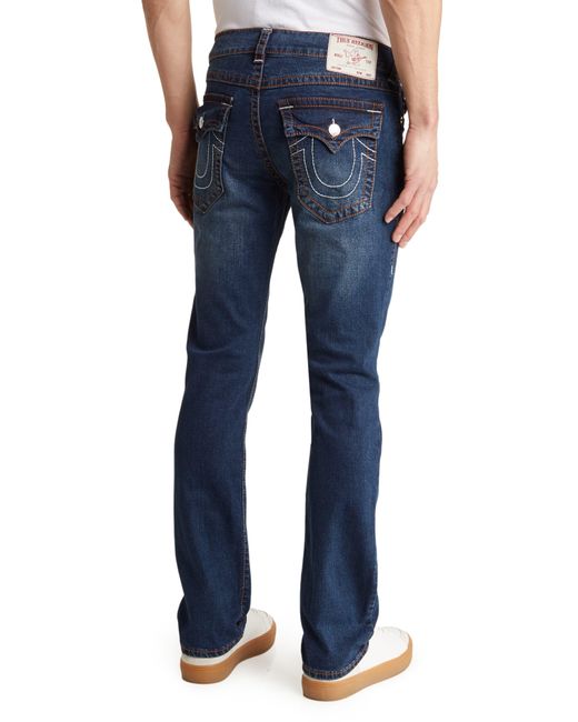 True Religion Blue Ricky Big T Flap Pocket Relaxed Straight Jeans for men