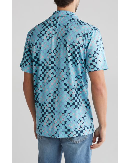 Abound Blue Printed Polo for men