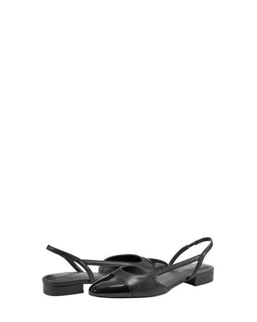 Marc Fisher Black Dela Slingback Flat