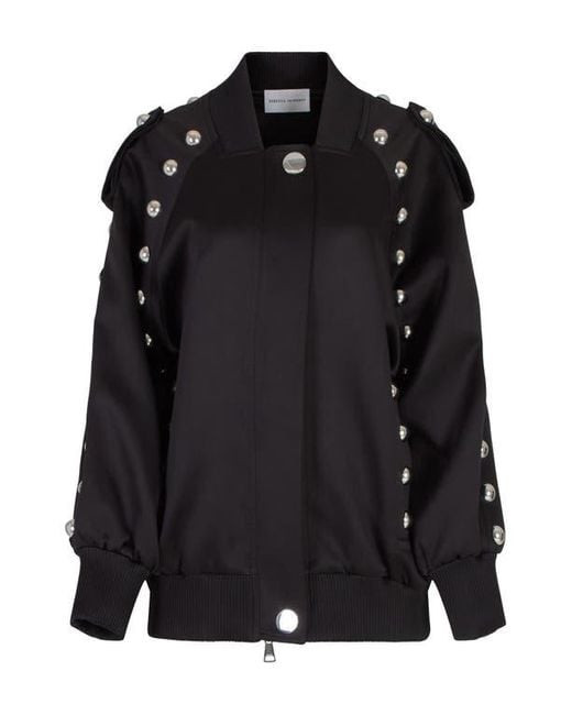 Rebecca Minkoff Black Dylan Stud Detail Bomber Jacket