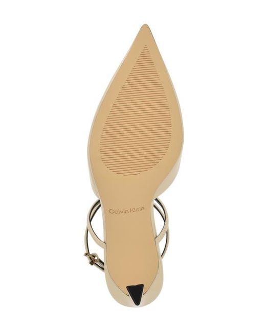 Calvin Klein White Avriel 2 Ankle Strap Pump