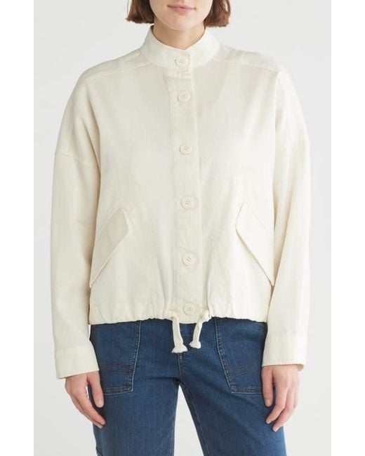 Max Studio Cotton Piqué Jacket in Natural | Lyst