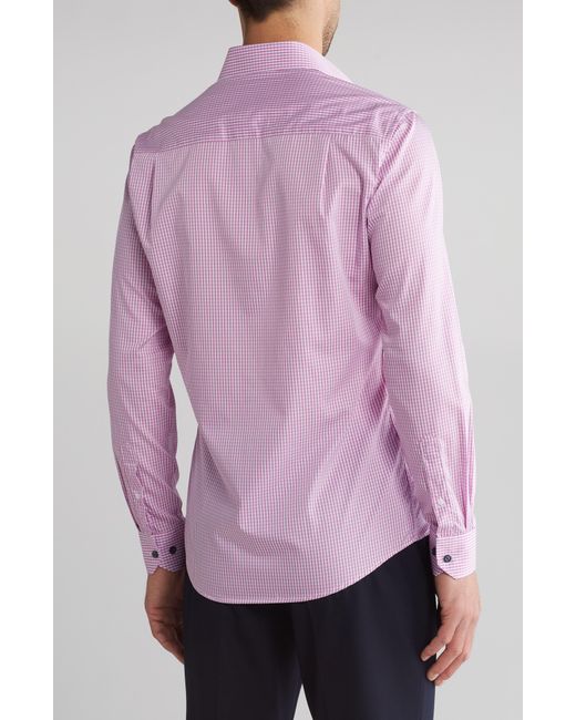 Duchamp Purple Check Tailored Fit Dress Shirt for men