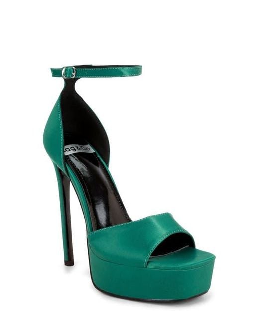 Rag & Co Green Marshis Platform Sandal