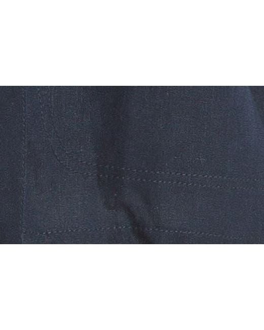 Max Studio Blue Linen & Cotton Utility Jacket