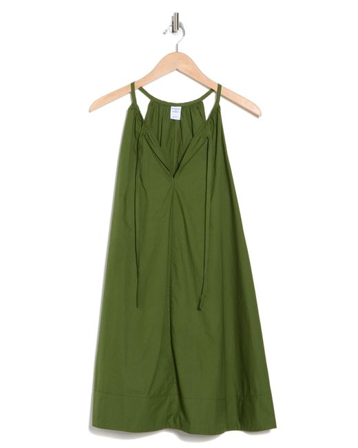 Melrose and Market Green Tie Neck Sleeveless Poplin Dress