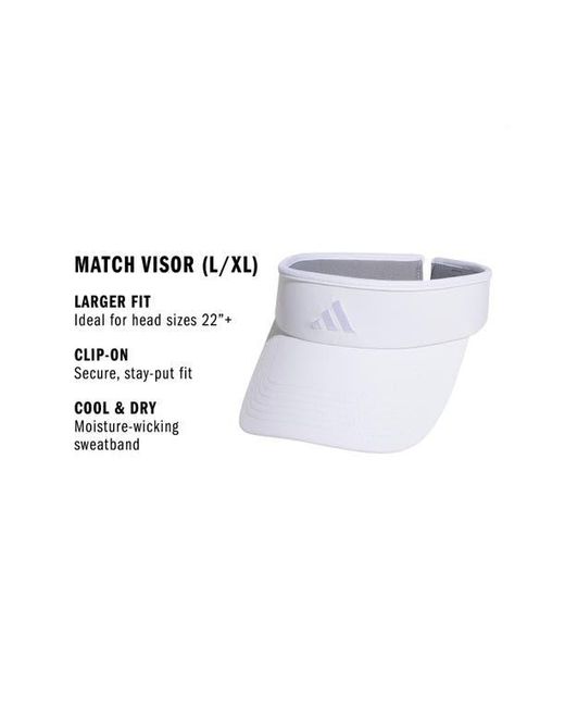 Adidas White Match 2 Visor
