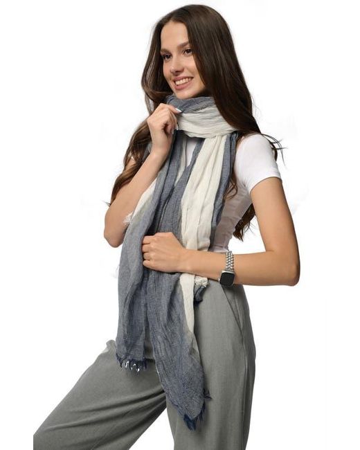 Saachi Blue Stripe Print Scarf