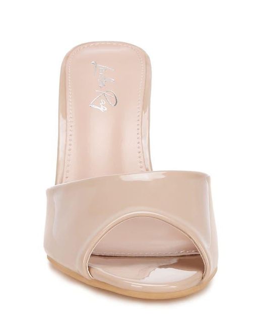 London Rag Slides LONDON RAG Lilith Peeptoe Slide Sandal in Pink | Lyst