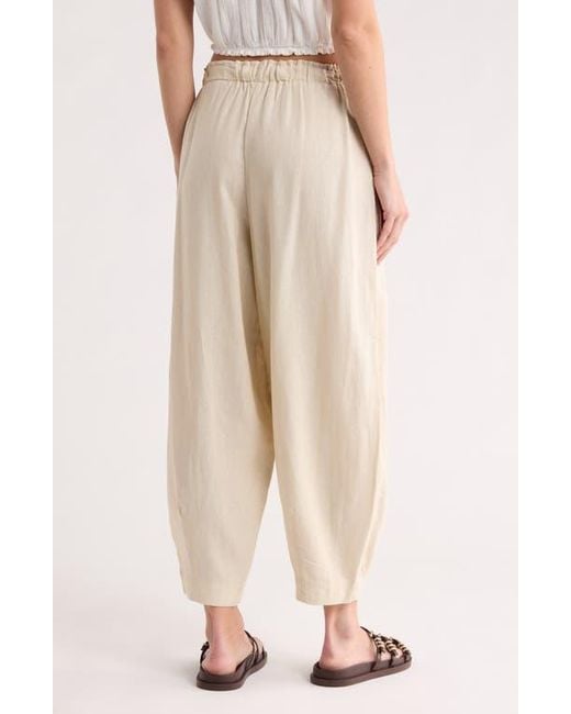 Max Studio Natural Cropped Drawstring Pants