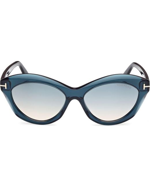 Tom Ford Blue 55Mm Gradient Oval Sunglasses