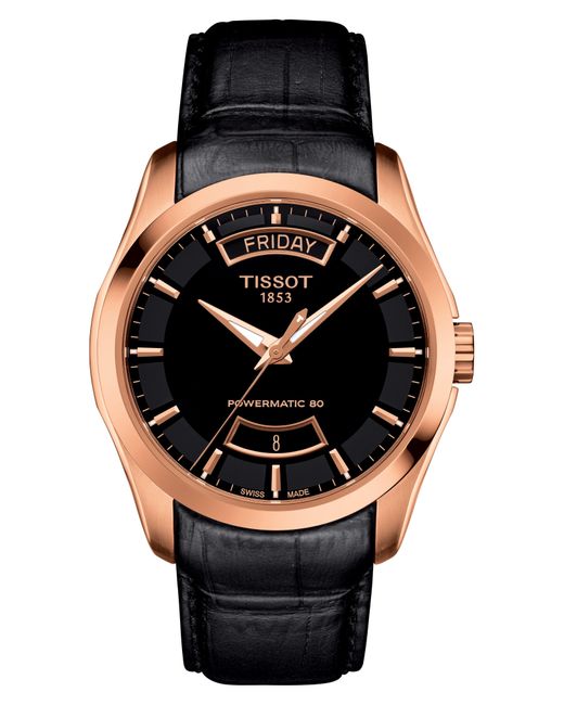 Tissot Multicolor Couturier Automatic Leather Strap Watch