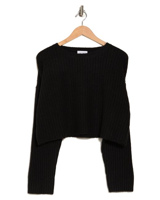 TOPSHOP Black Rib Crop Sweater