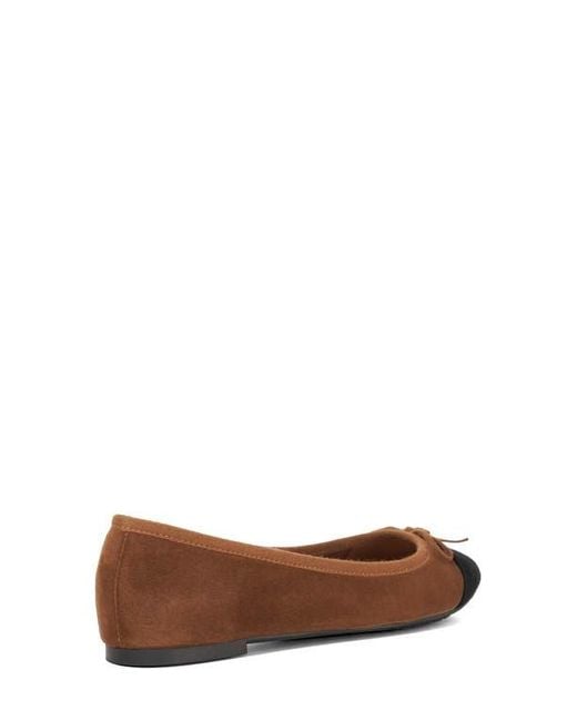 Dune Brown Harpington Cap Toe Ballet Flat