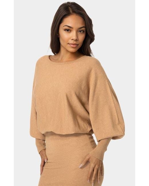 Bebe Natural Scoop Neck Dolman Sleeve Sweater Dress