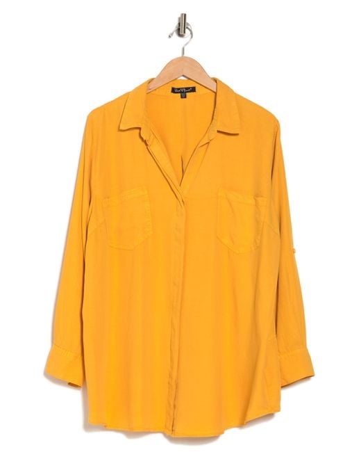 Velvet Heart Orange Riley Long Sleeve ® Lyocell Button-up Shirt