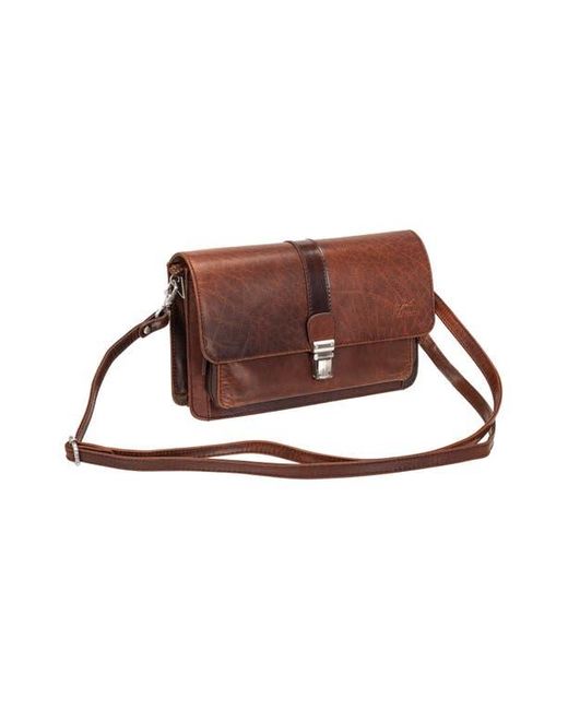 Mancini Brown Buffalo Messenger Bag for men