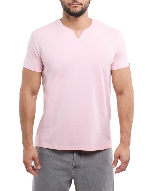 Xray Jeans Red Split-Neck Cotton Jersey T-Shirt for men