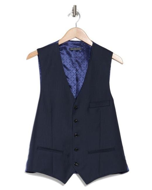 Ted Baker Blue Troy Trim Fit Wool Vest for men