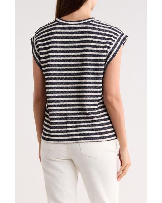 Bobeau Blue Cap Sleeve Top