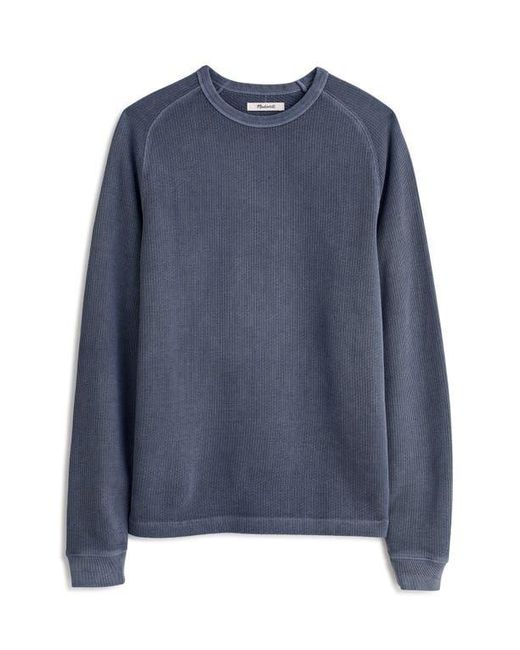 Madewell Blue Textured Long Sleeve T-Shirt for men