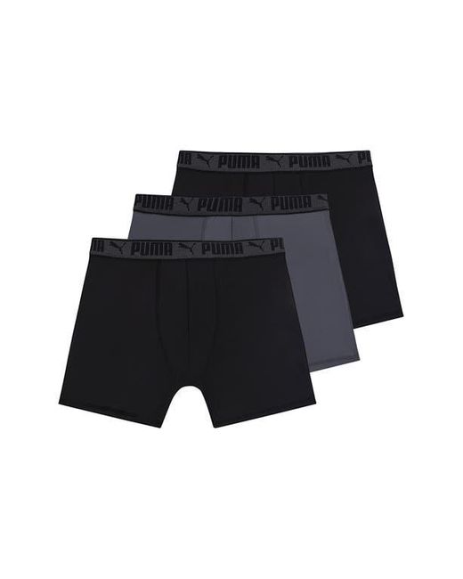 PUMA Black 3-Pack Flex Training Boxer Briefs for men