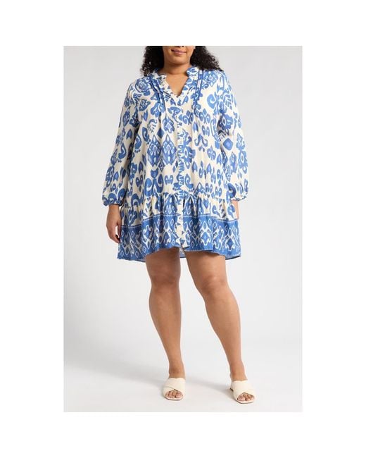 Boho Me Blue Button Front Tunic