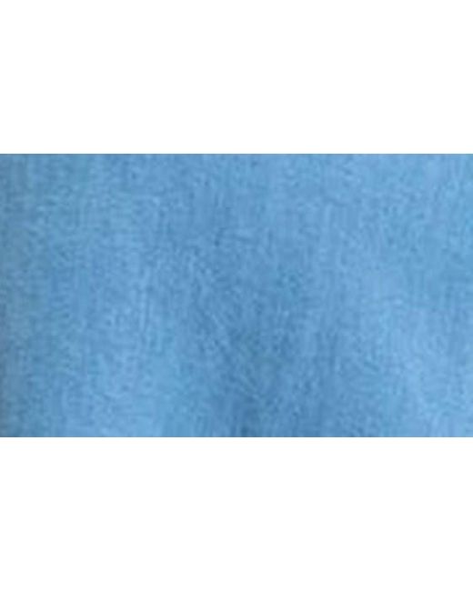 Blu Pepper Blue Ladder Stitch Flutter Sleeve ® Lyocell Chambray Top