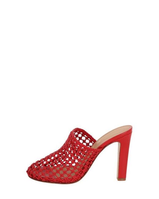 Ferragamo Red Woven Slide Sandal