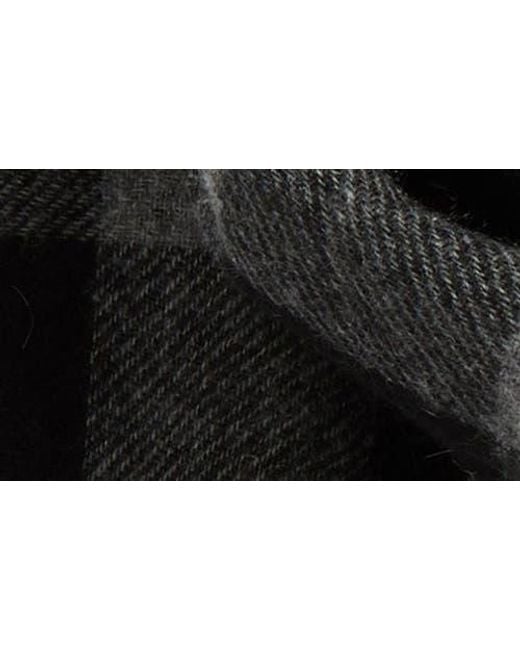 Vince Black Buffalo Check Cashmere Scarf for men