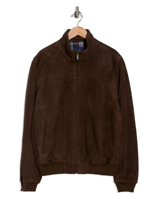 Brooks Brothers Suede Zip Up Jacket in Brown for Men | Lyst