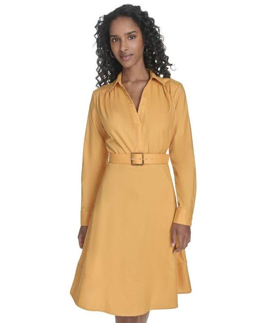calvin klein shirt dress with belt Calvin Klein Women's Dress Cotton Chambray Shirt Dress with Tie Belt Dark Denim 10 at Amazon Women's Clothing store
