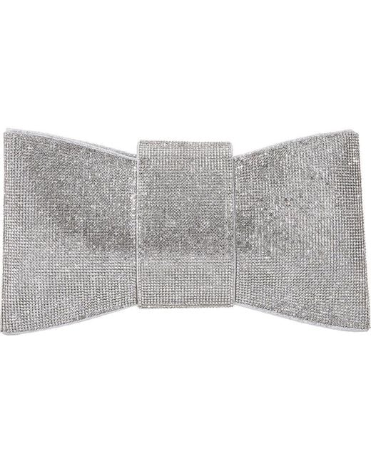BERNESS Gray Rhinestone Bow Clutch