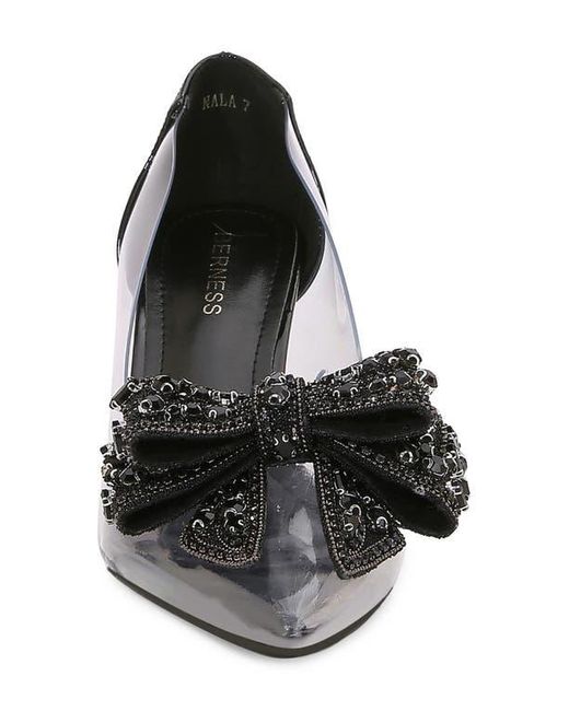 BERNESS Black Nala Rhinestone Clear Pump