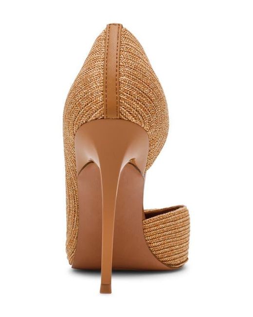 Steve Madden Brown Elegant Raffia Half D'Orsay Pump