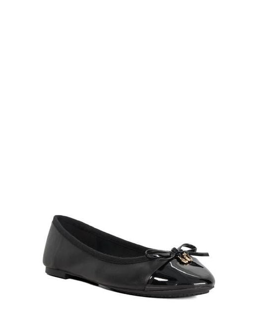 Dune Black Harpington Cap Toe Ballet Flat