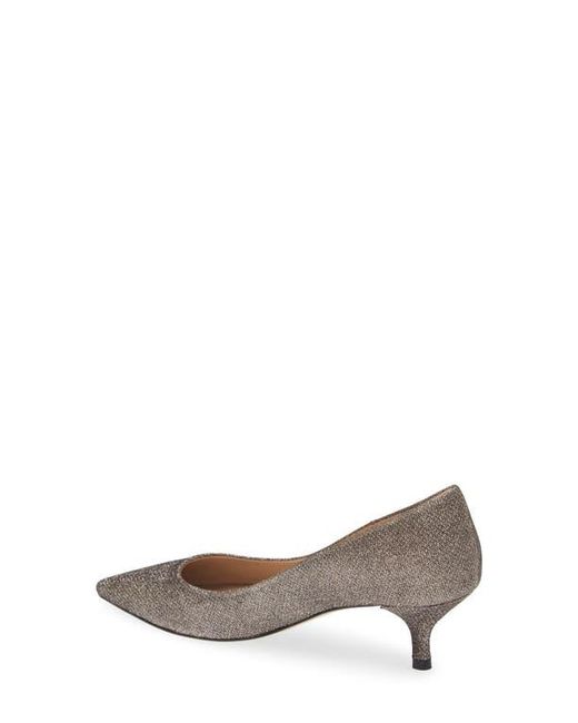 Stuart Weitzman Brown Power Pointed Toe Kitten Heel Pump
