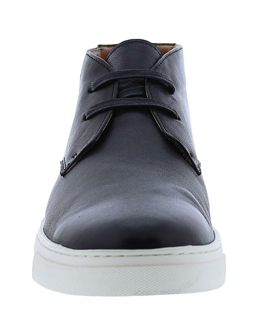 Robert Graham Leather Boat Chukka Sneaker In Black At Nordstrom Rack in Blue for Men Lyst