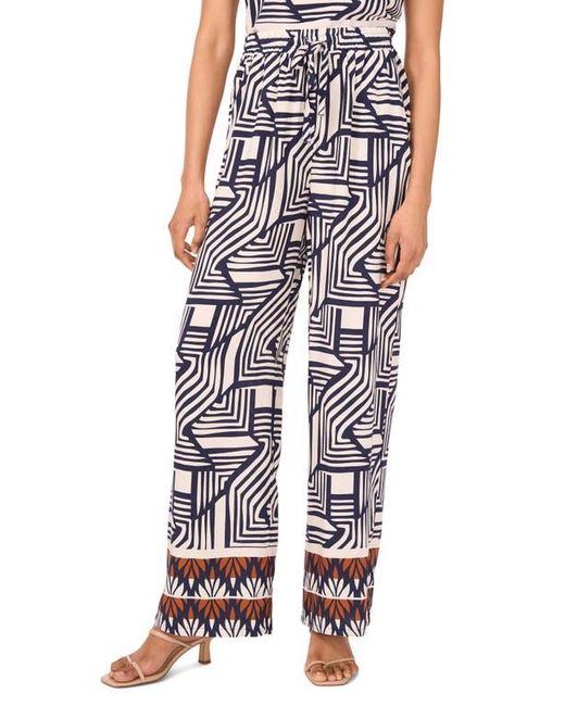 Halogen® Multicolor Print Tie Waist Wide Leg Pants