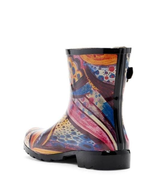 Nomad Blue Droplet Patterned Waterproof Rain Boot